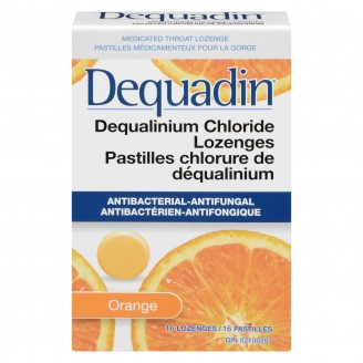 Dequadin Medicated Throat Lozenges, Orange - 16 Lozenges